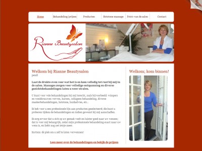 Website Rianne Beautysalon door: Indysign Communicatie Amsterdam :: website, huisstijl, logo, presentatiemateriaal